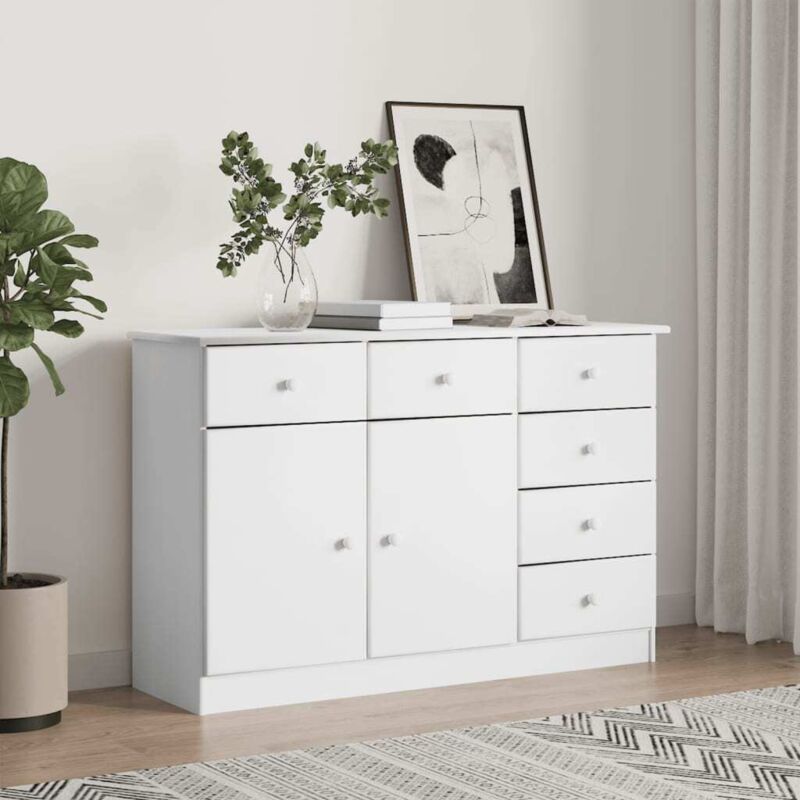 Vidaxl - Buffet alta blanc 112x35x73 cm bois massif de pin