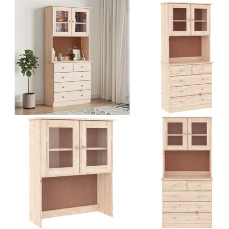Buffet ALTA 77x35x165 cm bois massif de pin - Buffet En Bois - Meuble De Rangement - Armoire - Bibliothèque - Décoration Intérieure - Home & Living