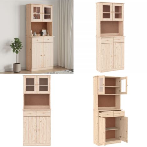 Buffet ALTA 77x35x188 cm bois massif de pin - Buffet - Meuble De Rangement - Armoire - Bibliothèque - Bois Massif - Home & Living