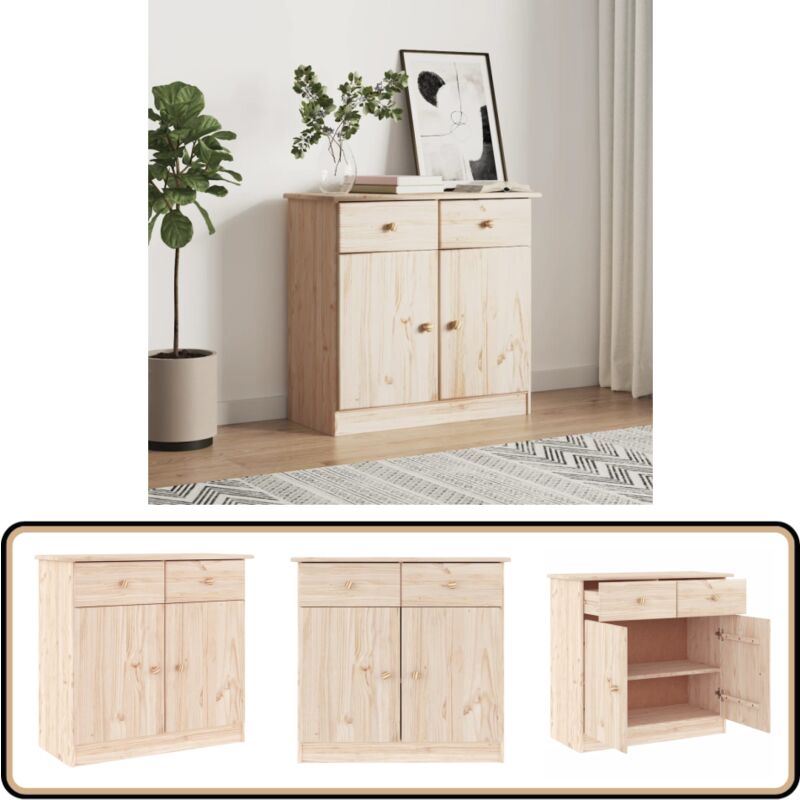 Vidaxl - Buffet alta 77x35x73 cm bois massif de pin - Buffet En Bois - Meuble De Rangement - Buffet Design - Mobilier Salon - Commode
