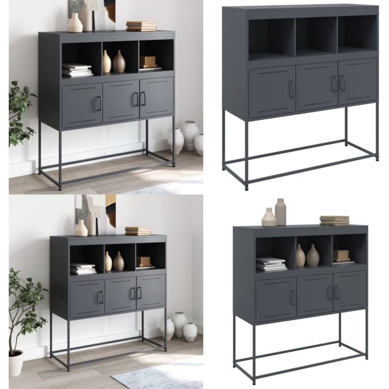 Vidaxl - Buffet anthracite 100,5x39x107 cm acier - Buffet Design Moderne - Meuble Rangement Cuisine - Armoire Entrée - Buffet Industriel - Buffet