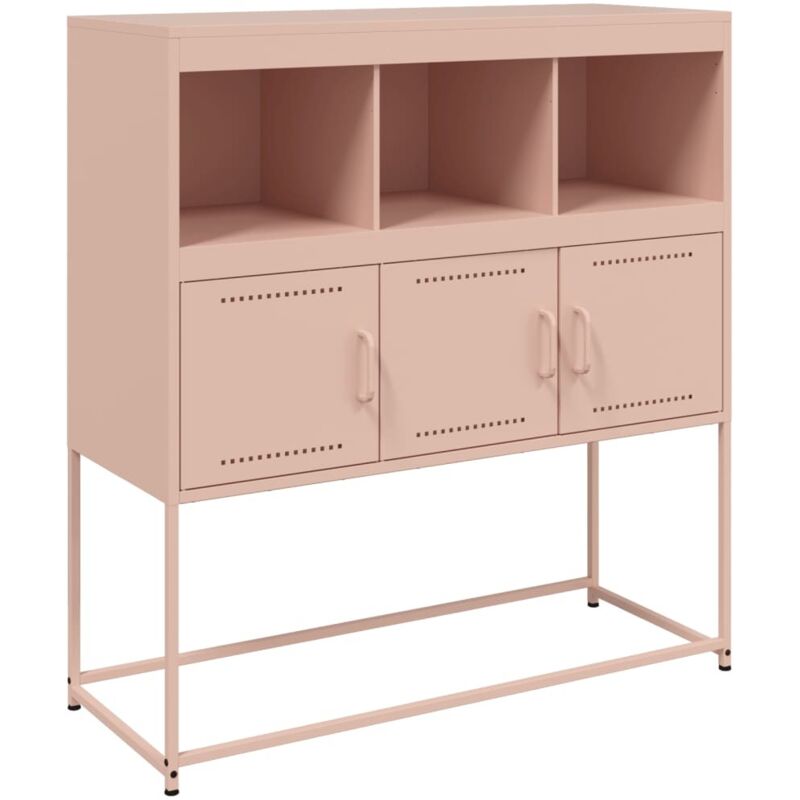 Vidaxl - Buffet rose 100,5x39x107 cm acier
