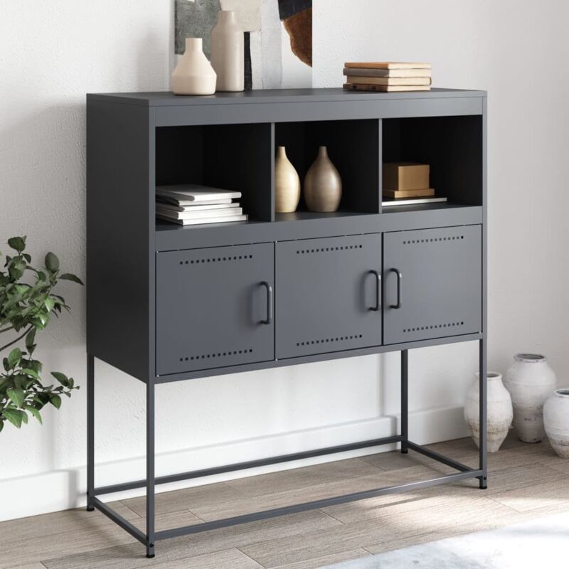 Vidaxl - Buffet anthracite 100,5x39x107 cm acier