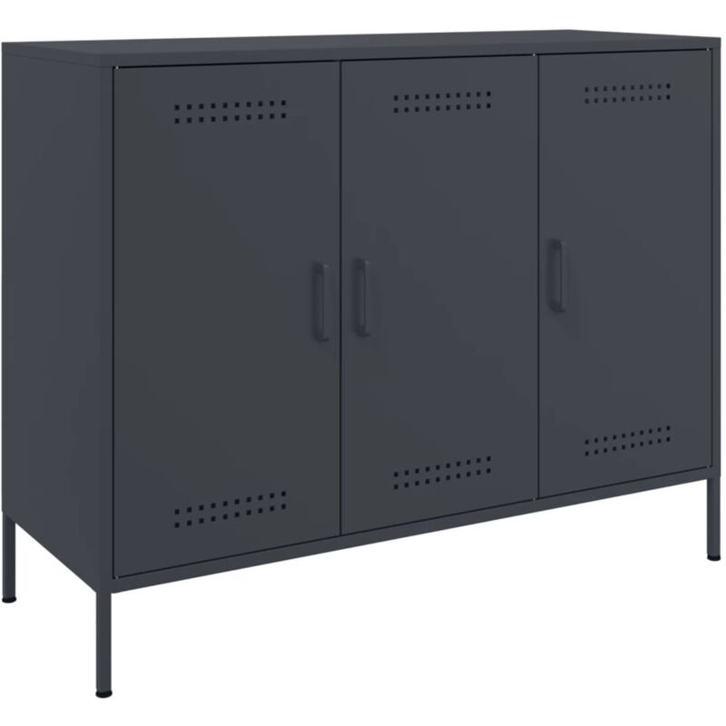 Vidaxl - Buffet anthracite 100,5x39x79 cm acier