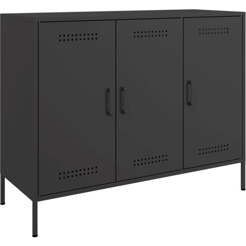 Vidaxl - Buffet noir 100,5x39x79 cm acier laminé à froid