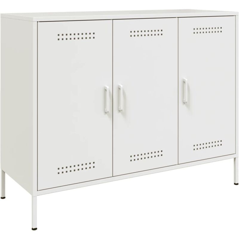 Vidaxl - Buffet blanc 100,5x39x79 cm acier laminé à froid