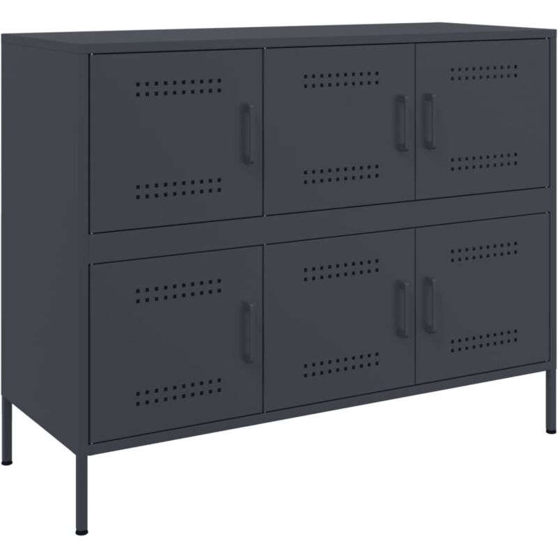 Vidaxl - Buffet anthracite 100,5x39x79 cm acier laminé à froid