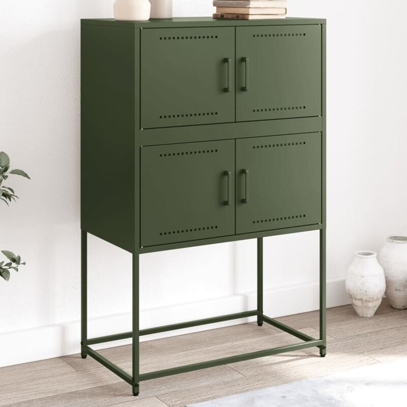Vidaxl - Buffet vert olive 68,5x38,5x107 cm acier