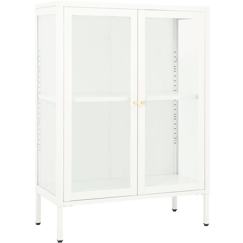 Vidaxl - Buffet Blanc 75x35x105 cm Acier et verre