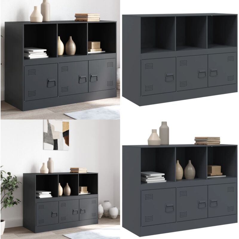 Vidaxl - Buffet anthracite 99x39x73 cm acier - Buffet - Meuble De Rangement - Armoire - Mobilier - Cuisine - Home & Living