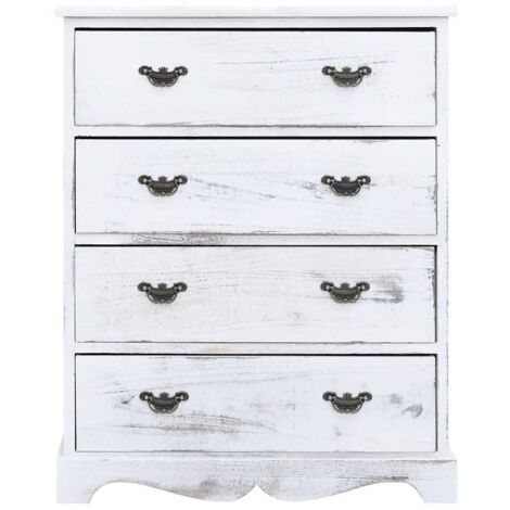 Buffet Armoire à tiroirs Blanc 60x30x75 cm Bois