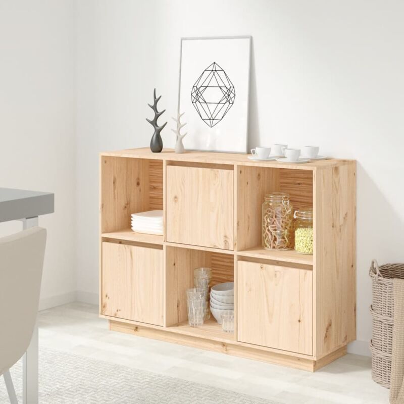 Buffet - Armoire de rangement Enfilade 110,5x35x80 cm Bois massif de pin BV463389 Bonnevie