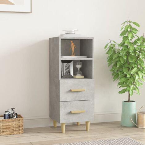 Buffet - Armoire de rangement Enfilade Gris béton 34,5x34x90 cm Bois d'ingénierie BV333655 - BonneVie