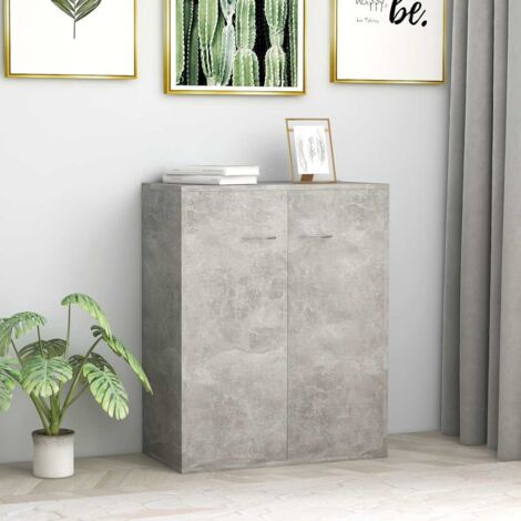 Buffet - Armoire de rangement Enfilade Gris béton 60 x 30 x 75 cm Aggloméré BV279061 - BonneVie
