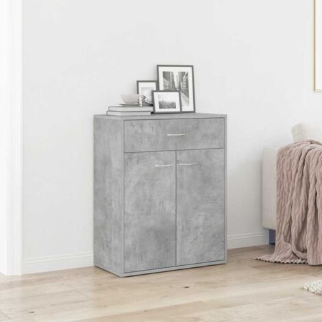 Buffet - Armoire de rangement Enfilade Gris béton 60 x 30 x 75 cm Aggloméré BV972157 - BonneVie