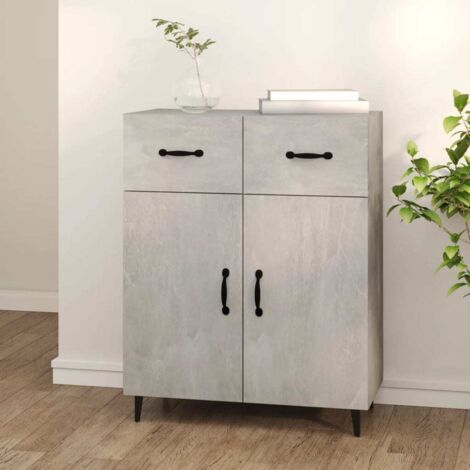 Buffet - Armoire de rangement Enfilade Gris béton 69,5x34x90 cm Bois d'ingénierie BV483561 - BonneVie