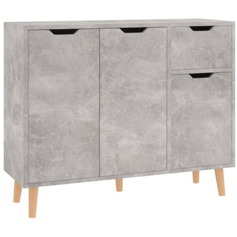 Buffet - Armoire de rangement Enfilade Gris béton 90x30x72 cm Aggloméré BV470715 - BonneVie