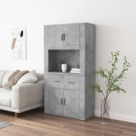 Buffet - Armoire de rangement Enfilade Gris béton Bois d'ingénierie BV401571 - BonneVie
