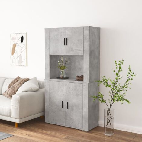 Buffet - Armoire de rangement Enfilade Gris béton Bois d'ingénierie BV524662 - BonneVie