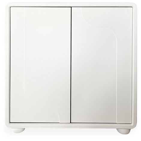 Buffet armoire de rangement L80cm – 2 portes battantes – Bois M.D.F – Style minéral tendance – Rangement décoratif pour salon et bureau