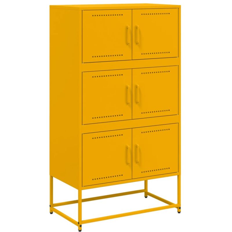 Vidaxl - Buffet jaune moutarde 68,5x38,5x123,5 cm acier