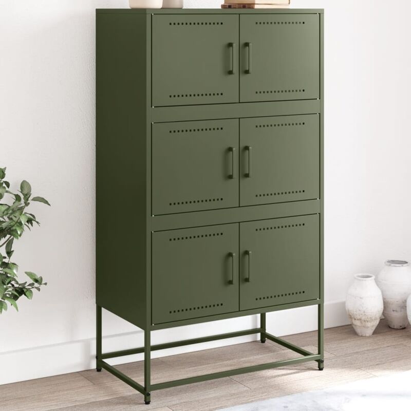 Vidaxl - Buffet vert olive 68,5x38,5x123,5 cm acier