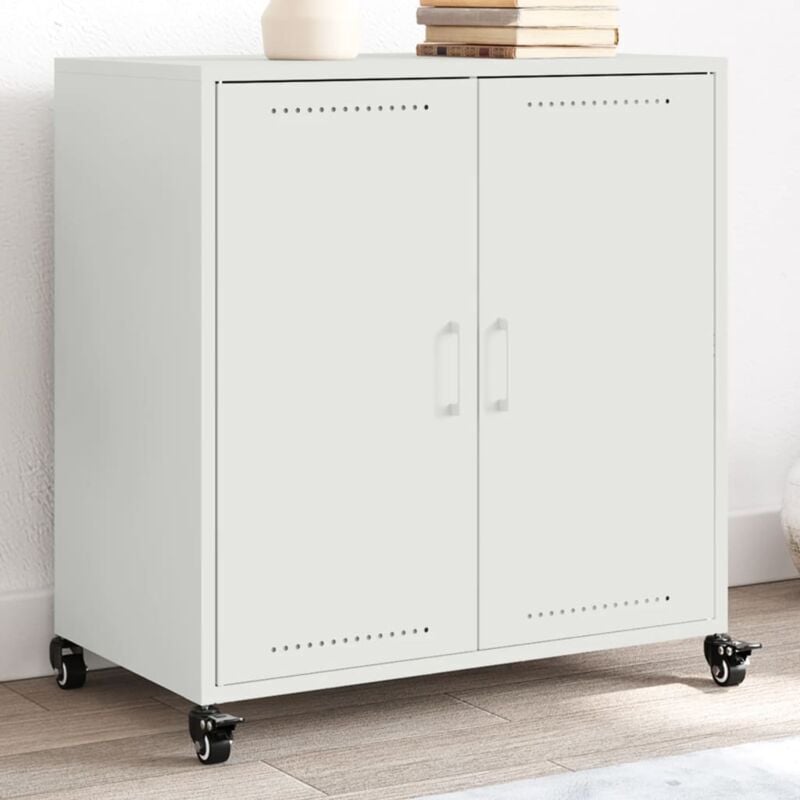 Buffet blanc 68,5x39x72 cm acier laminé à froid vidaXL