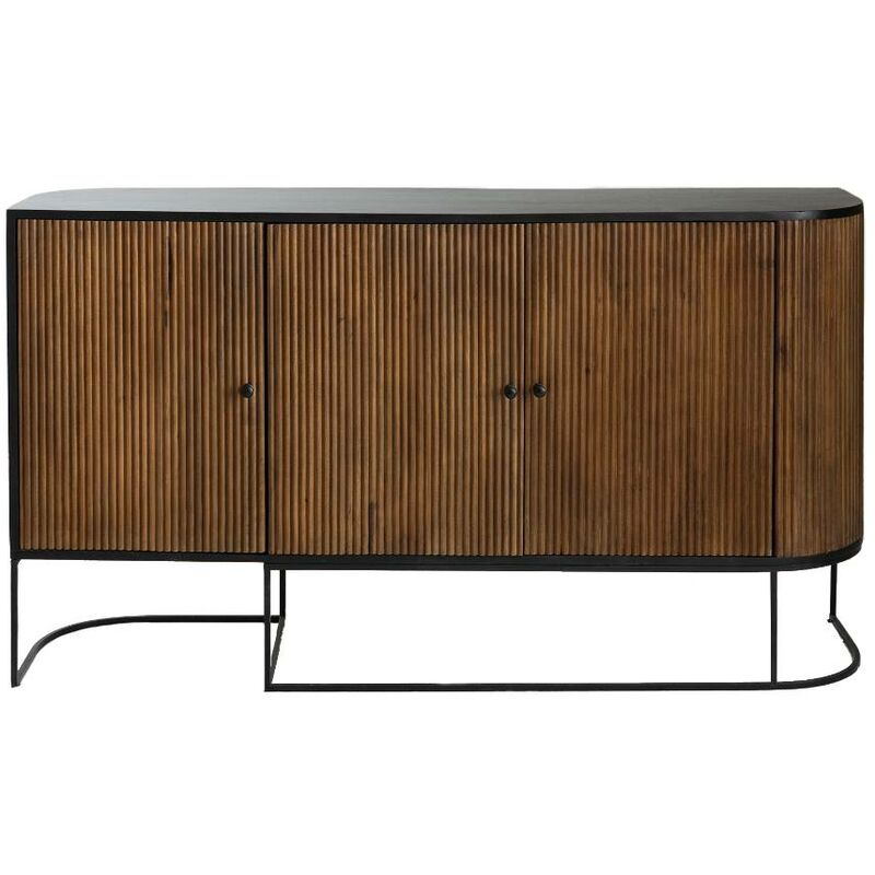 Made In Meubles – Buffet arrondi en bois de manguier et métal – Dimensions 190x165x40 cm – Meuble élégant pour salons modernes et traditionnels Made In Meubles – Buffet arrondi en bois de manguier et métal – Dimensions 190x165x40 cm – Meuble élégant pour salons modernes et traditionnels
