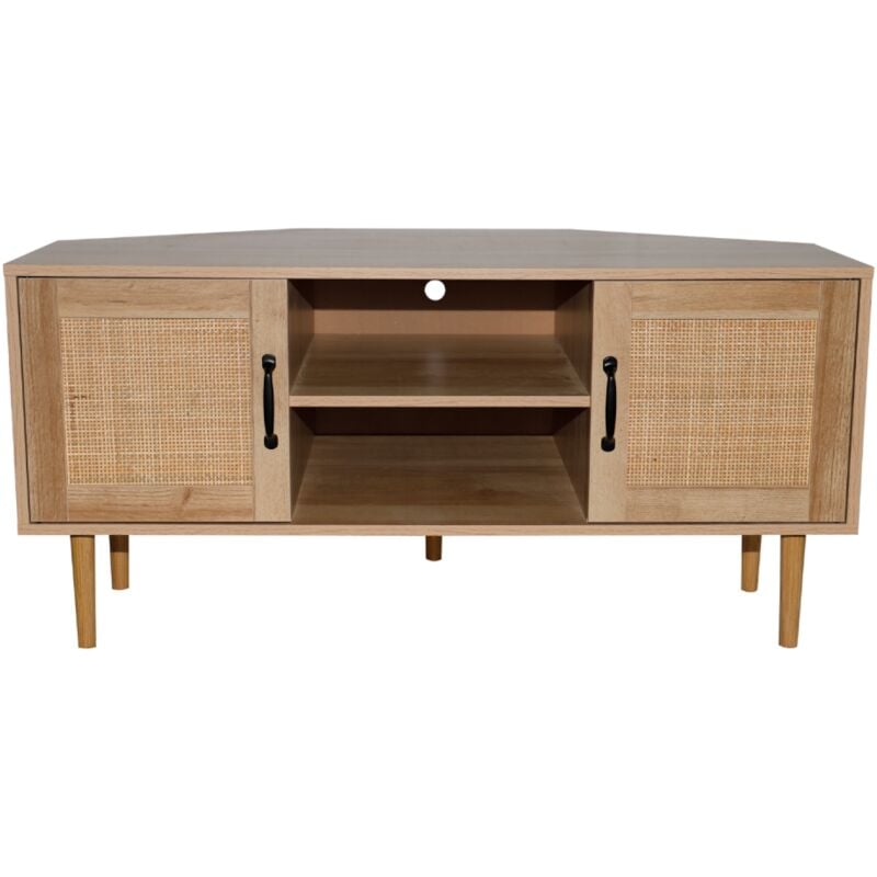 Concept-usine - artic - Meuble tv d'angle 115 cm effet cannage