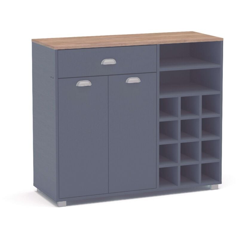 

Buffet Asfeld Color Blanco 2 armarios 1 Cajon almacenaje Cocina Mueble Moderno 180x90x40 cm