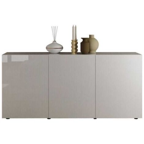 Buffet AUCUNE RICCIONE 3 portes Blanc laqué brillant L191 x P42 x H84 cm