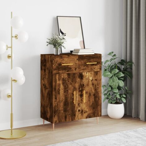 Buffet aus geräuchertem Eichenholz 69,5x34x90 cm aus Spanplatte