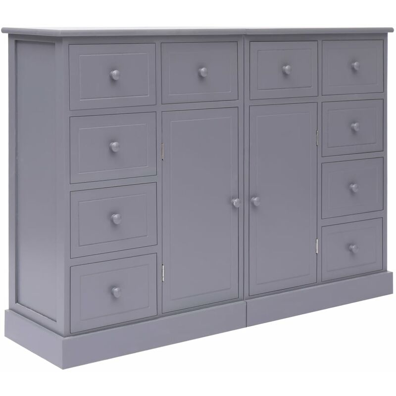 Vidaxl - Buffet avec 10 tiroirs Gris 113x30x79 cm Bois