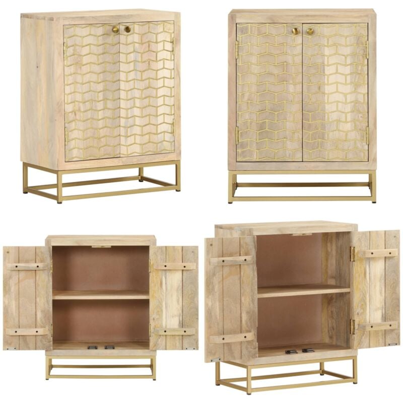 Vidaxl - Buffet avec 2 portes 55x30x70 cm bois massif de manguier - Buffet - Meuble De Rangement - Armoire - Commode - Bois Massif - Home & Living
