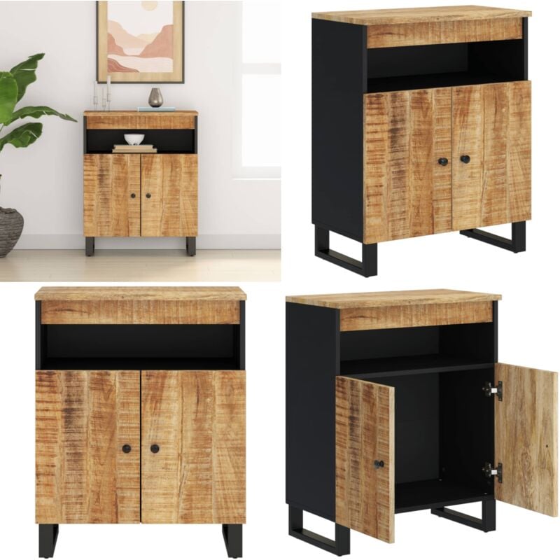 Vidaxl - Buffet avec 2 portes 60x33x75 cm bois massif de manguier - Buffet - Meuble De Rangement - Commode - Mobilier - Bois Massif - Home & Living