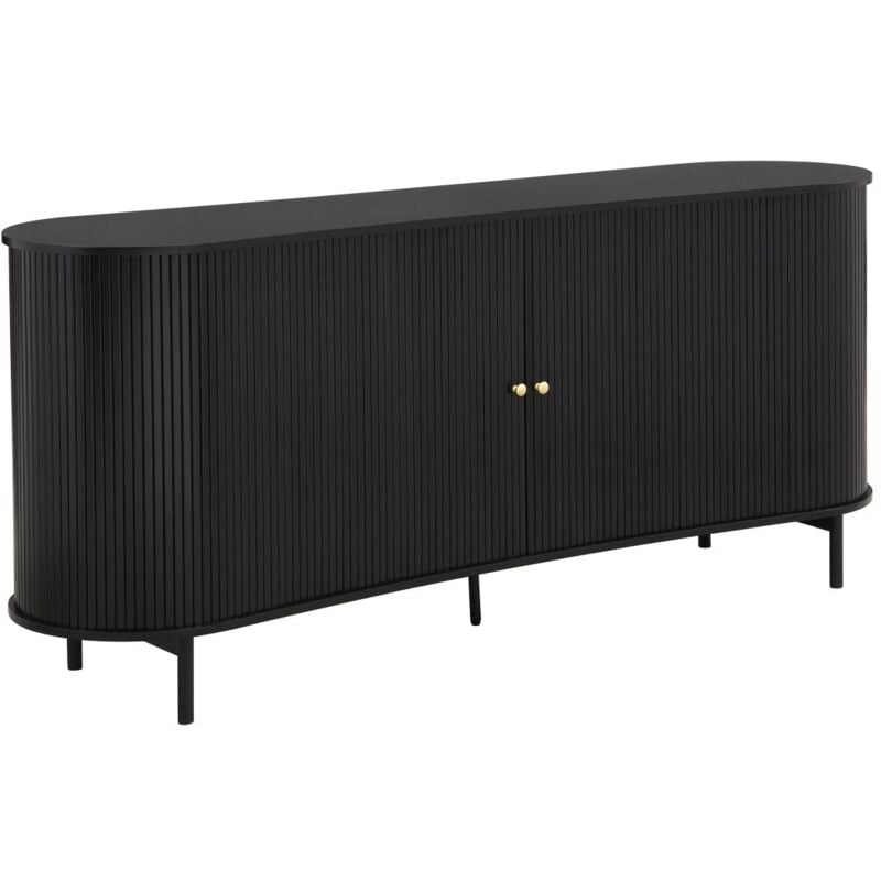 Vente-unique - Buffet avec 2 portes coulissantes en mdf - Noir - sevato
