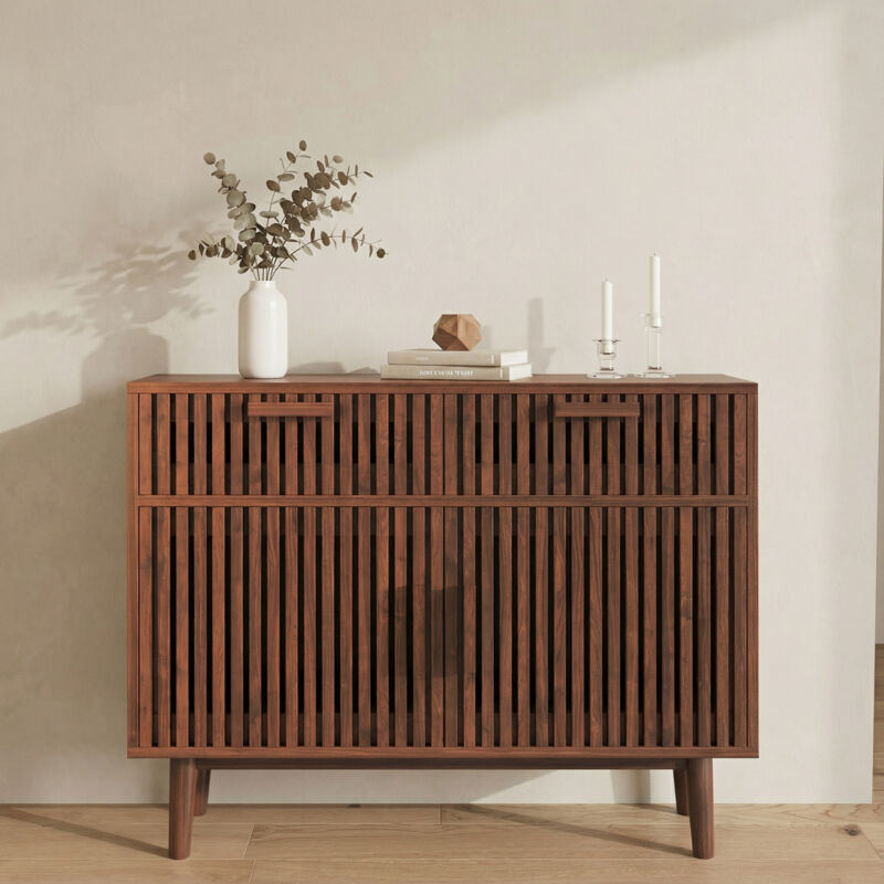 Buffet style naturel 100 cm, 2 portes, 2 tiroirs, avec fermeture douce, pieds bois massif, commode moderne pour salon, cuisine, entrée, 100x35x80cm Buffet style naturel 100 cm, 2 portes, 2 tiroirs, avec fermeture douce, pieds bois massif, commode moderne pour salon, cuisine, entrée, 100x35x80cm