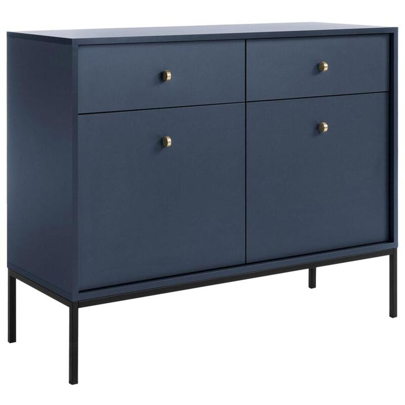 Buffet avec 2 tiroirs et 2 portes - Bleu - BOGDAN