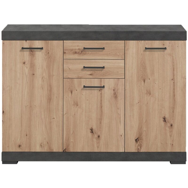 M&s - Buffet 3 portes et 2 tiroirs 120 cm xl chêne et anthracite - middo M&s - Buffet 3 portes et 2 tiroirs 120 cm xl chêne et anthracite - middo