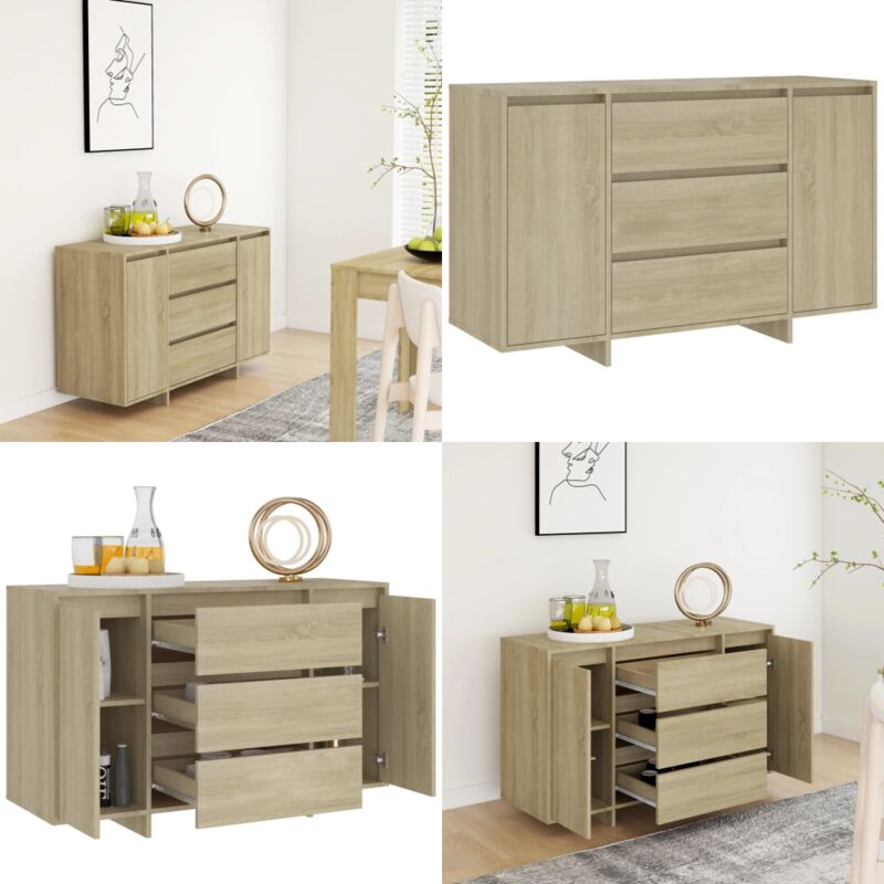 Vidaxl - Buffet avec 3 tiroirs Chêne Sonoma 120x41x75 cm Bois ingénierie - Buffet - Meuble De Rangement - Commode - Mobilier - Cuisine - Home & Living