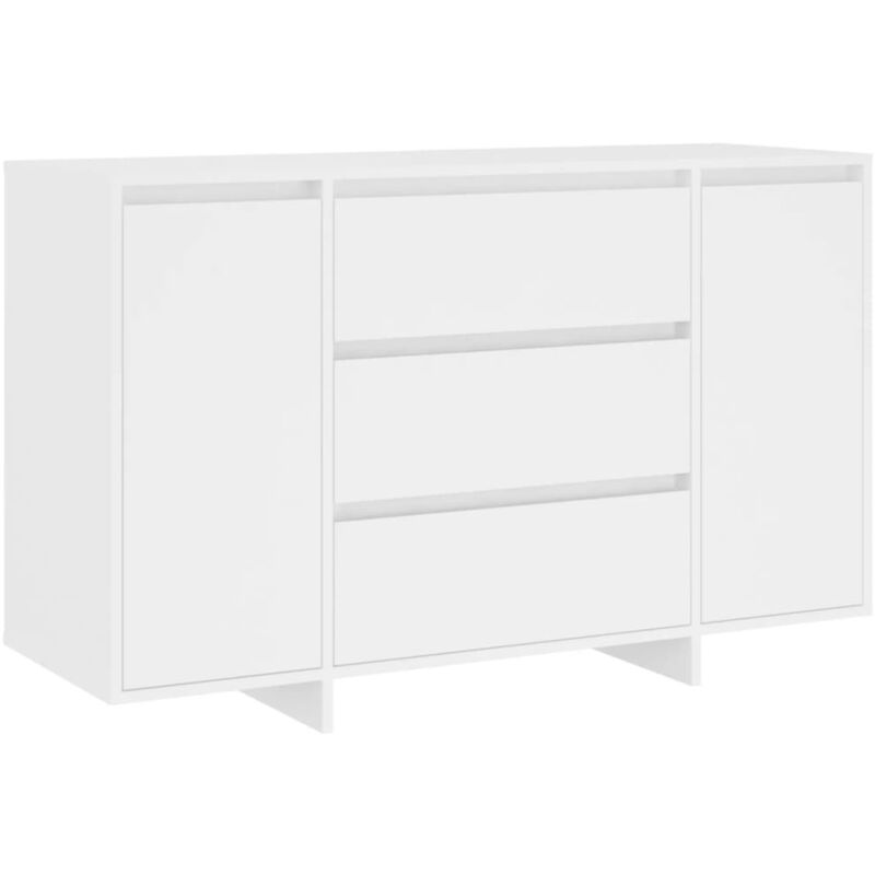Buffet avec 3 tiroirs, Commode Armoire Luxueux, pour Salon Chambre Entrée Cuisine, Blanc 120x41x75 cm Aggloméré OIB1847E - Blanc