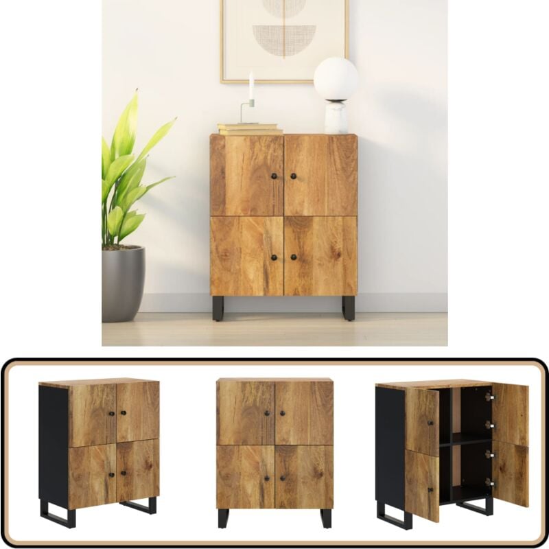 Vidaxl - Buffet avec 4 portes 60x33x75 cm bois massif de manguier - Buffet - Meuble De Rangement - Commode - Bois Massif - Manguier