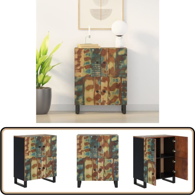 Vidaxl - Buffet avec 4 portes 60x33x75 cm bois massif de récupération - Buffet - Armoire - Meuble De Rangement - Mobilier Vintage - Design Industriel