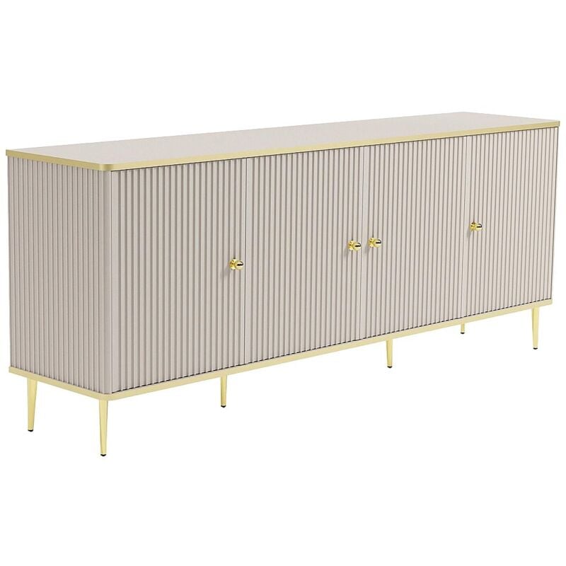 Buffet avec 4 portes en MDF et acier - Beige et doré - SINEAD de Pascal MORABITO