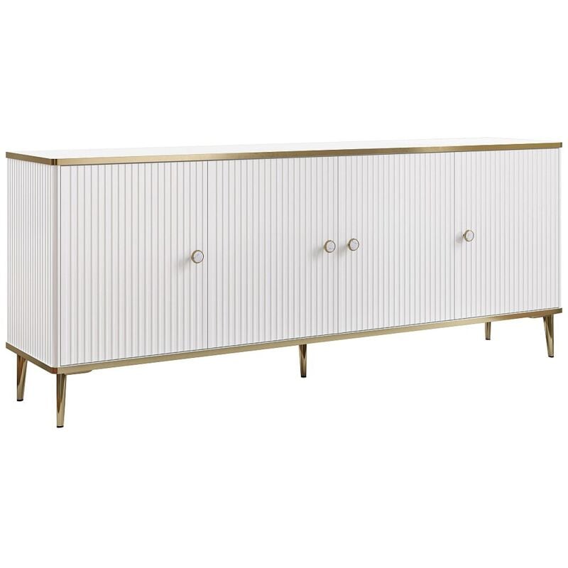 Buffet avec 4 portes en mdf et acier - Blanc et doré - sinead de Pascal Morabito