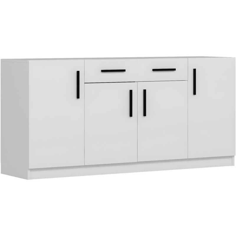 Vente-unique - Buffet avec 4 portes et 2 tiroirs - Blanc - merolia