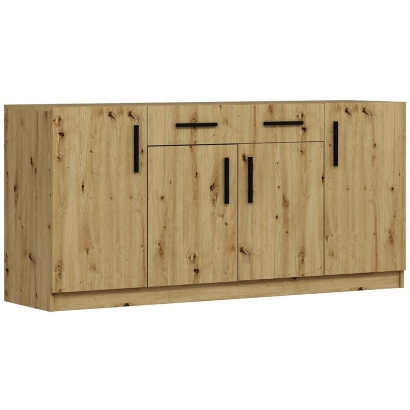 Buffet avec 4 portes et 2 tiroirs - Naturel - MEROLIA