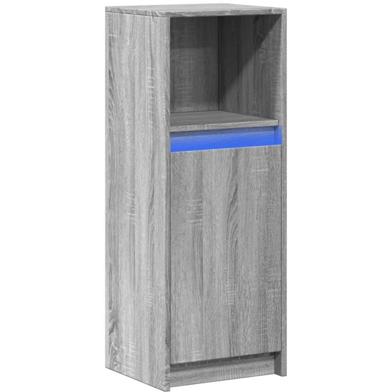 Vidaxl - Buffet avec led sonoma gris 38x34x100 cm bois d'ingénierie