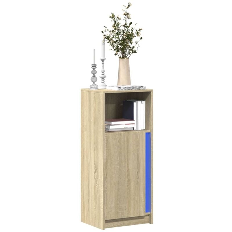 vidaXL Buffet avec LED chêne sonoma 42,5x34x100 cm bois d'ingénierie