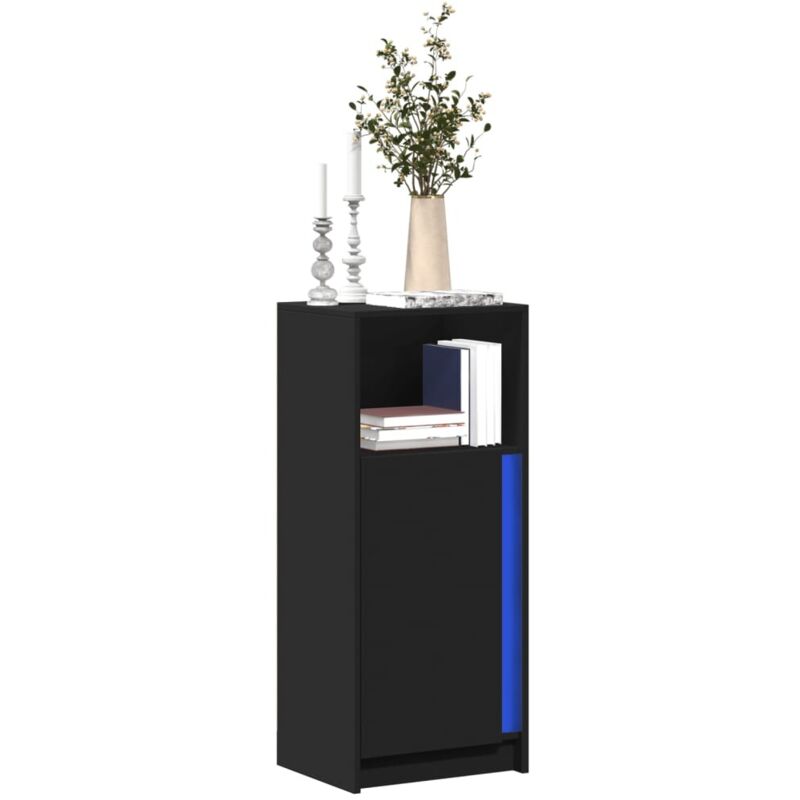 Vidaxl - Buffet avec led noir 42,5x34x100 cm bois d'ingénierie